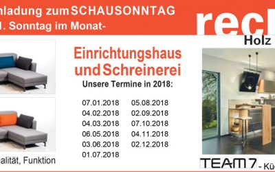 Unsere SCHAUSONNTAG Termine 2018
